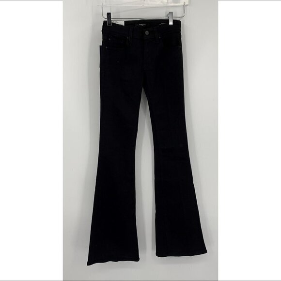Fidelity Saffron High rise skinny flare jeans Jett black denim Excel long new 24 - Picture 1 of 6
